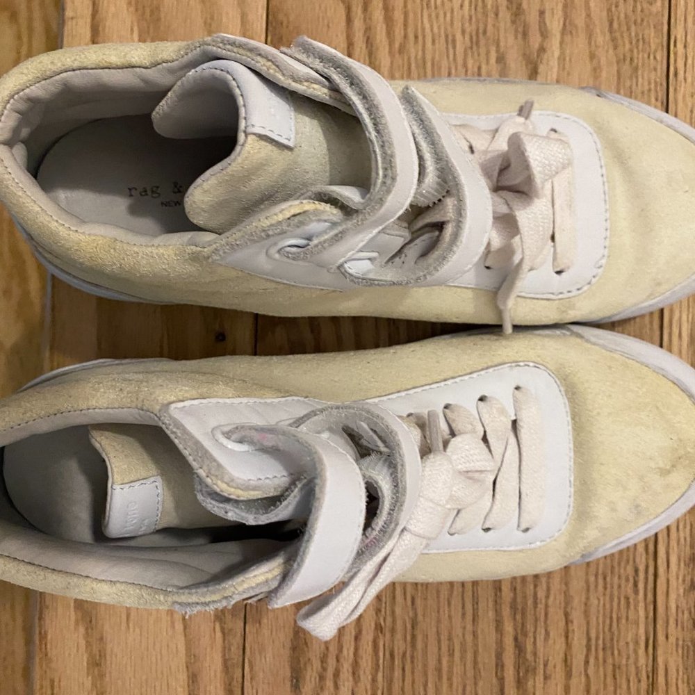 rag & bone Cream and White High-Top Sneakers - Picture 3 of 3